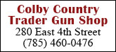 Colby Country Trader Gun Shop Sponsorship Banner